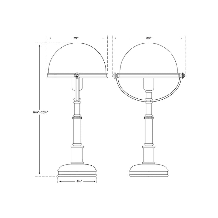 Carthage Table Lamp - line drawing.