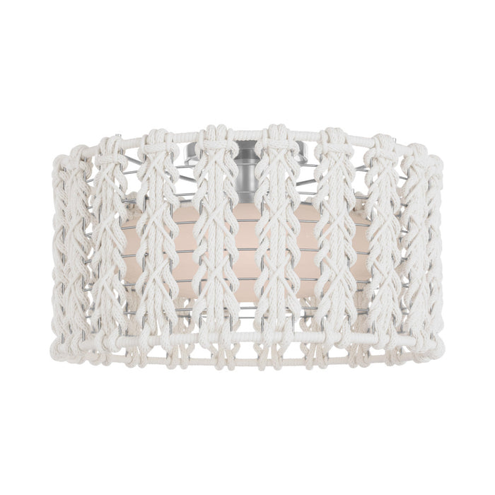 Catania Flush Mount Ceiling Light in Polished Nickel (17.25-Inch).