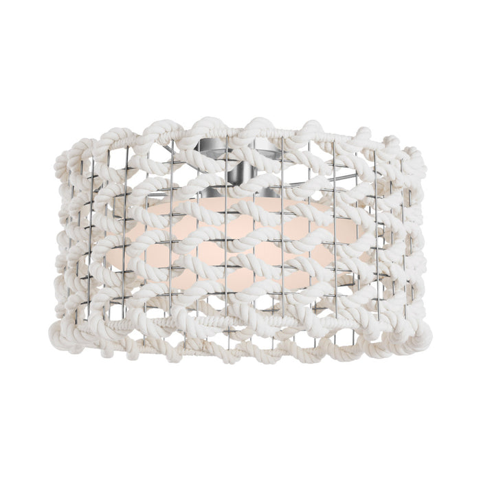 Catania Flush Mount Ceiling Light in Polished Nickel (17.5-Inch).