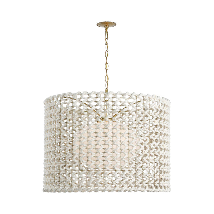 Catania Pendant Light in Antique-Burnished Brass (40-Inch).