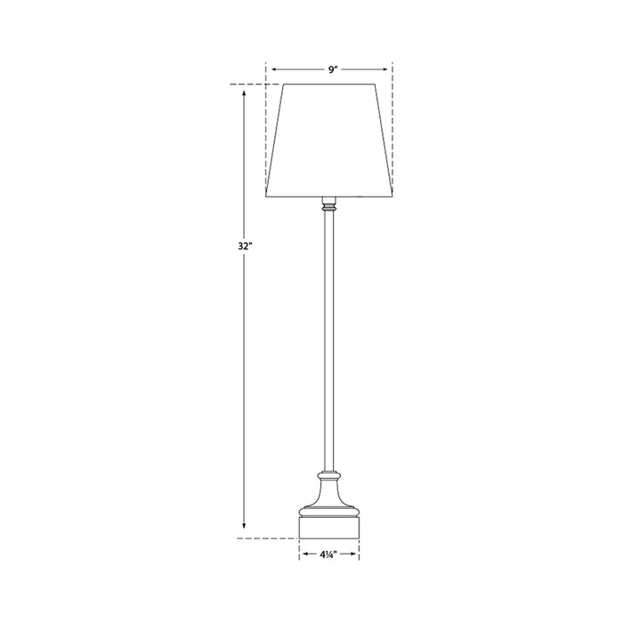 Cawdor Table Lamp - line drawing.