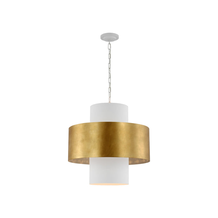 Chalmette Pendant Light in Plaster White/Gild (25-Inch).