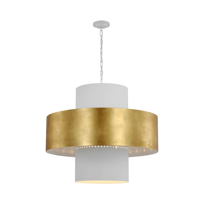 Chalmette Pendant Light in Plaster White/Gild (37.75-Inch).