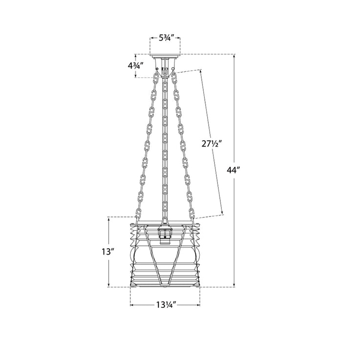 Chatham Pendant Light - line drawing.