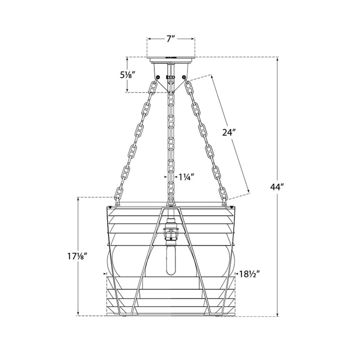 Chatham Pendant Light - line drawing.