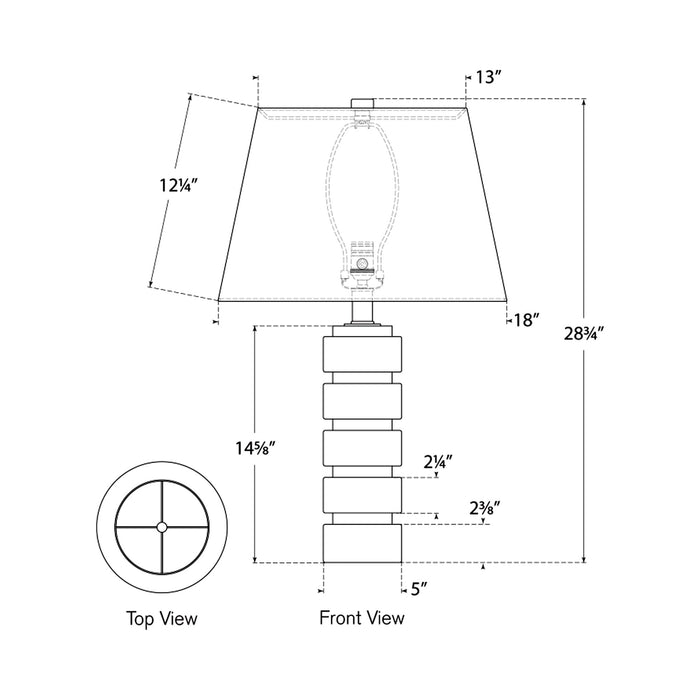 Chunky Table Lamp - line drawing.