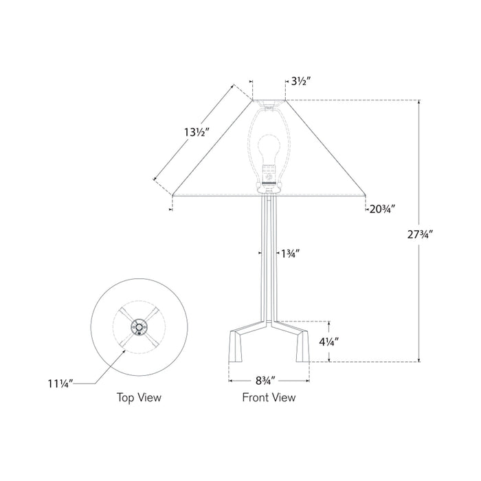 Clifford Table Lamp - line drawing.