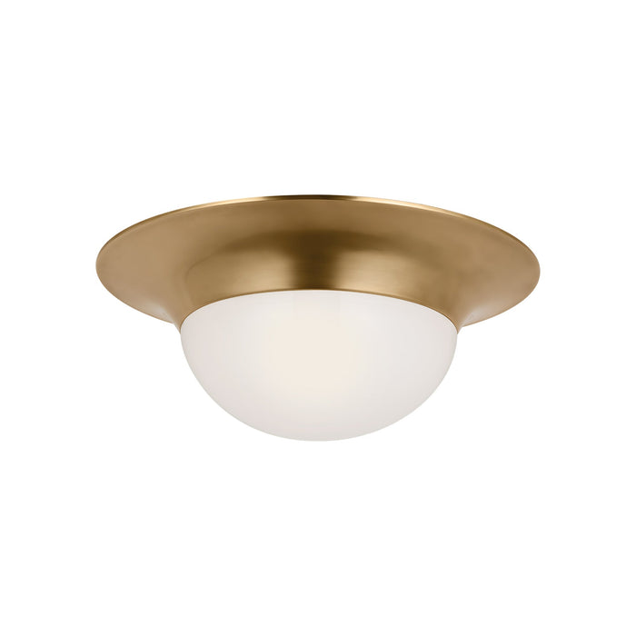 Cluny LED Flush Mount Ceiling Light in Hand-Rubbed Antique Brass (18-Inch).