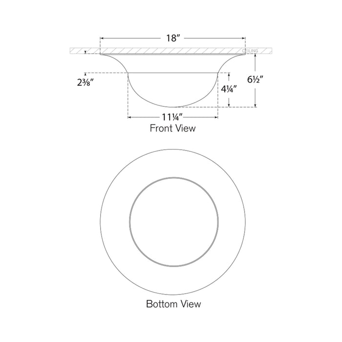 Cluny LED Flush Mount Ceiling Light - line drawing.