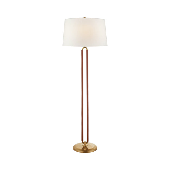 Cody Floor Lamp in Natural Brass (Saddle Leather).