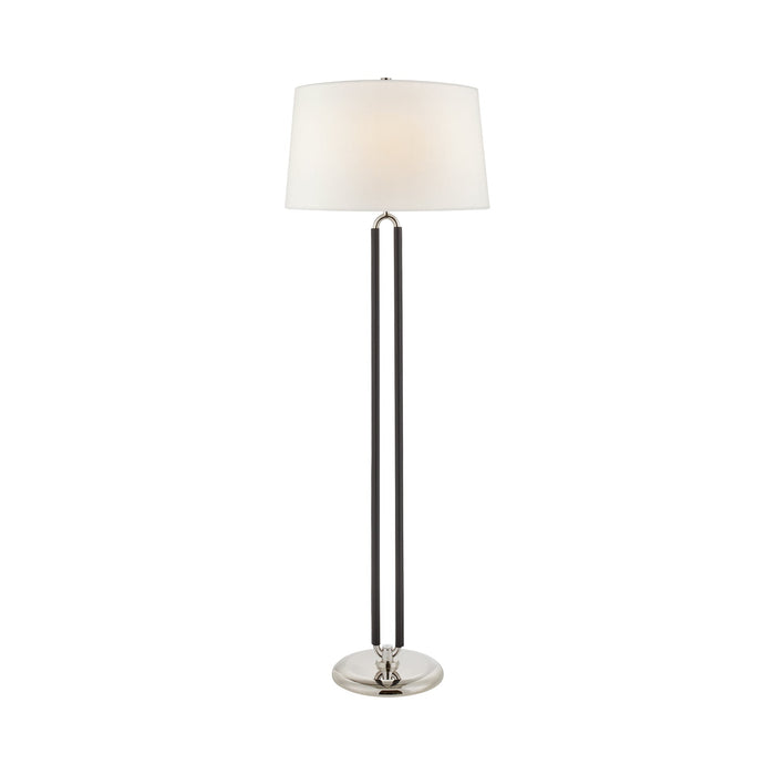 Cody Floor Lamp in Polished Nickel (Chocolate Leather).