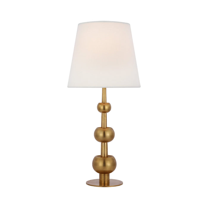 Comtesse Triple Table Lamp in Hand-Rubbed Antique Brass.