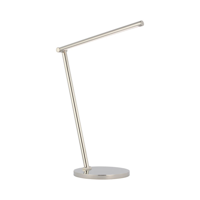 Cona LED Table Lamp in Polished Nickel.