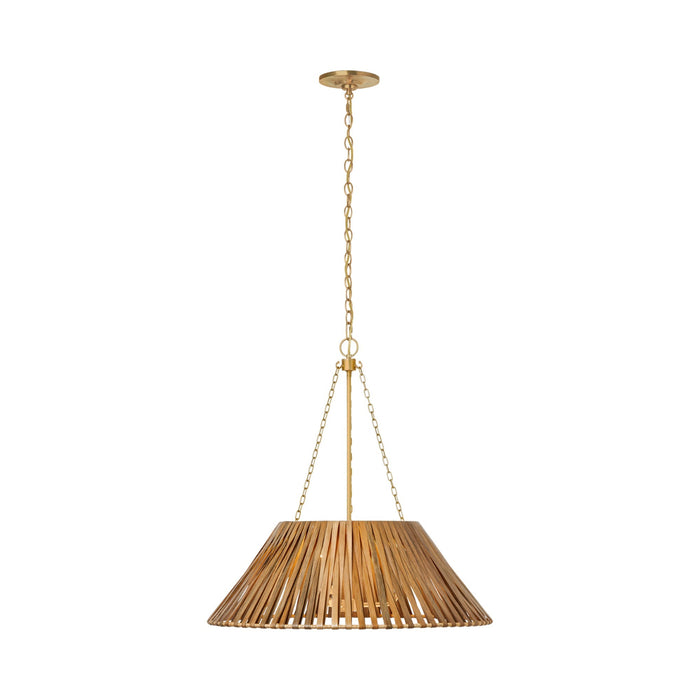 Corinne Pendant Light in Soft Brass/Natural Wicker (24.25-Inch/Wrapped).