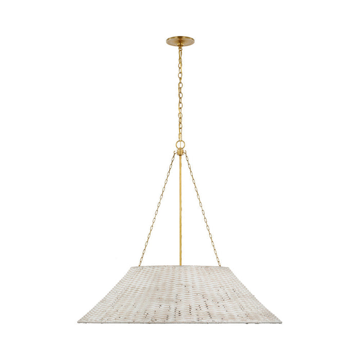 Corinne Pendant Light in Soft Brass/White Wicker (36.25-Inch/Not Wrapped).