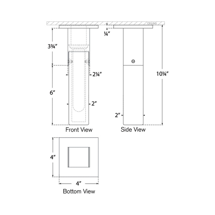 Covet Flush Mount Ceiling Light - line drawing.