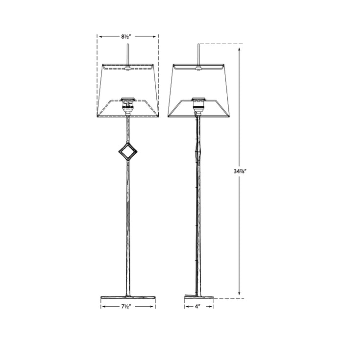 Cranston Table Lamp - line drawing.