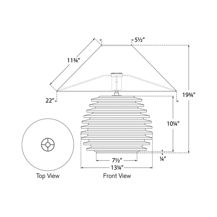 Crenelle Table Lamp - line drawing.