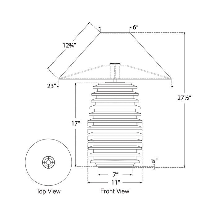 Crenelle Table Lamp - line drawing.