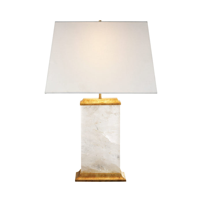 Crescent Table Lamp in Natural Quartz Stone.