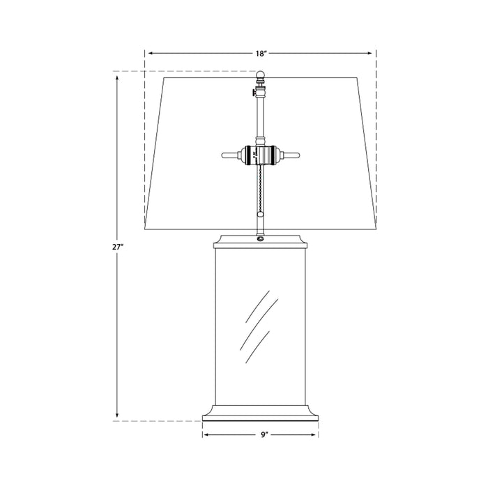 Crescent Table Lamp - line drawing.