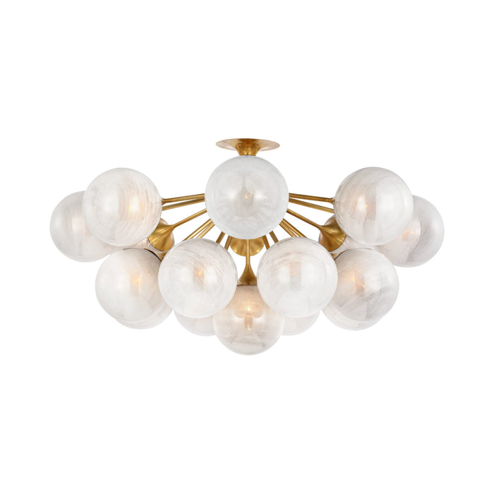 Cristol Semi Flush Mount Ceiling Light in Hand-Rubbed Antique Brass.