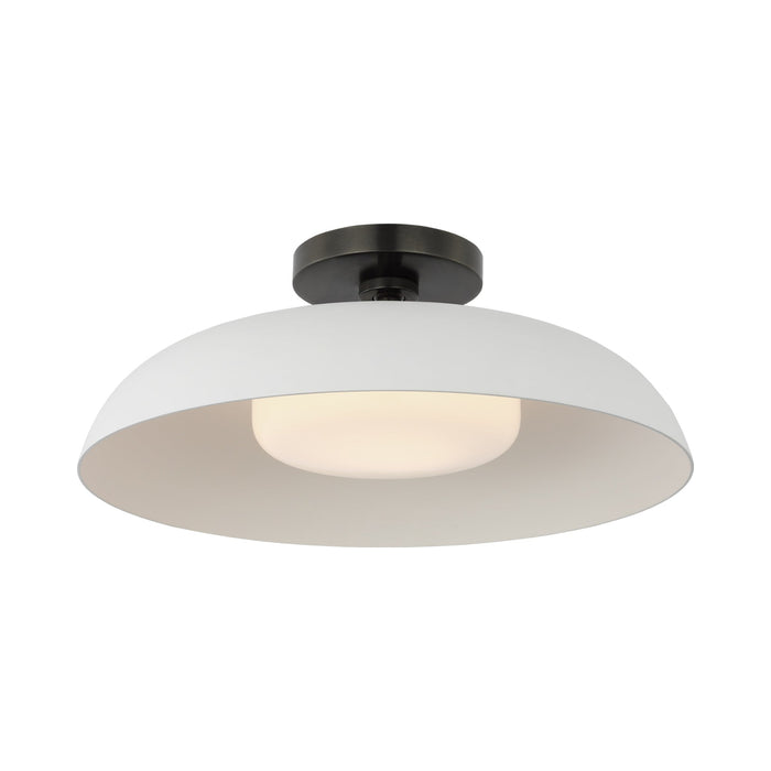 Cyrus LED Flush Mount Ceiling Light in Bronze/White.