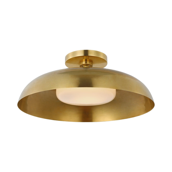 Cyrus LED Flush Mount Ceiling Light in Hand-Rubbed Antique Brass.