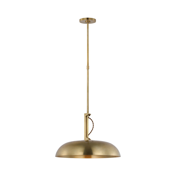 Cyrus LED Pendant Light in Hand-Rubbed Antique Brass.