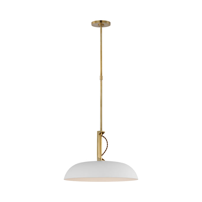 Cyrus LED Pendant Light in Hand-Rubbed Antique Brass/White.