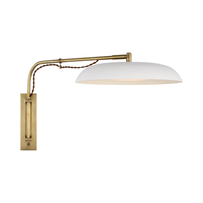 Cyrus LED Wall Light in Hand-Rubbed Antique Brass/White.