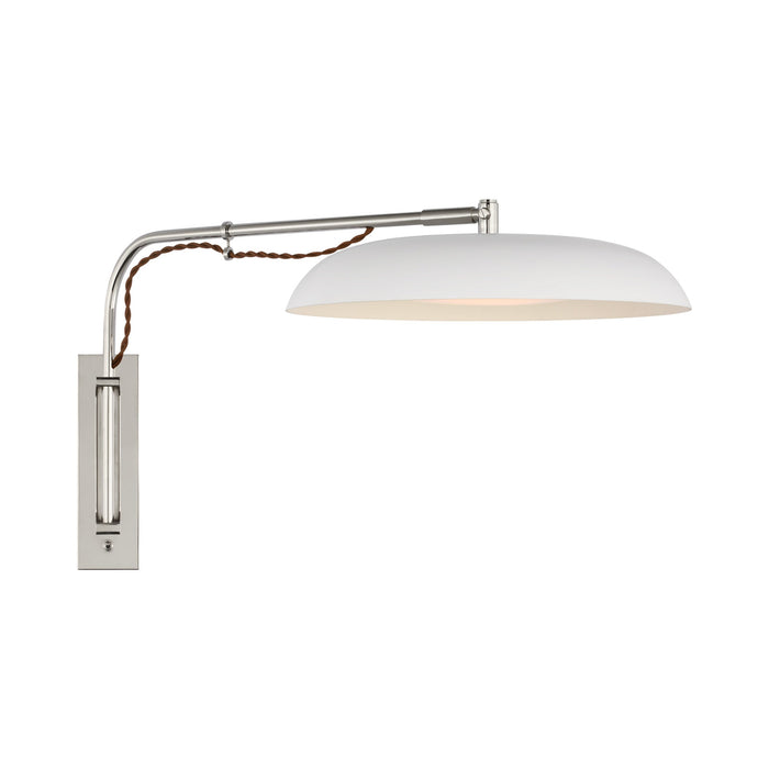 Cyrus LED Wall Light in Polished Nickel/White.