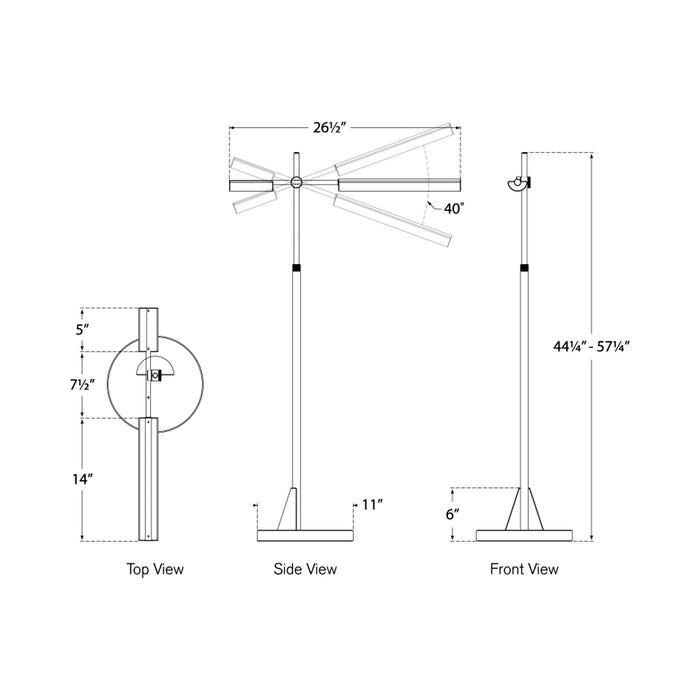 Daley LED Floor Lamp - line drawing.