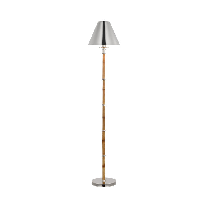 Dalfern Floor Lamp in Waxed Bamboo/Polished Nickel (Polished Nickel).