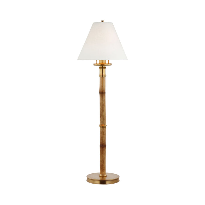 Dalfern Table Lamp in Waxed Bamboo/Natural Brass (White Parchment).