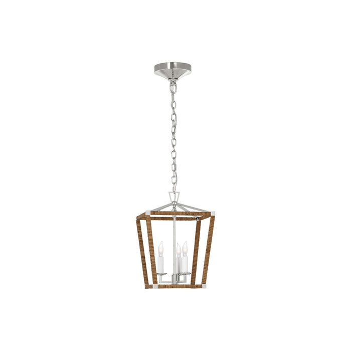 Darlana Rattan Wrapped LED Pendant Light in Polished Nickel and Natural Rattan (Mini).