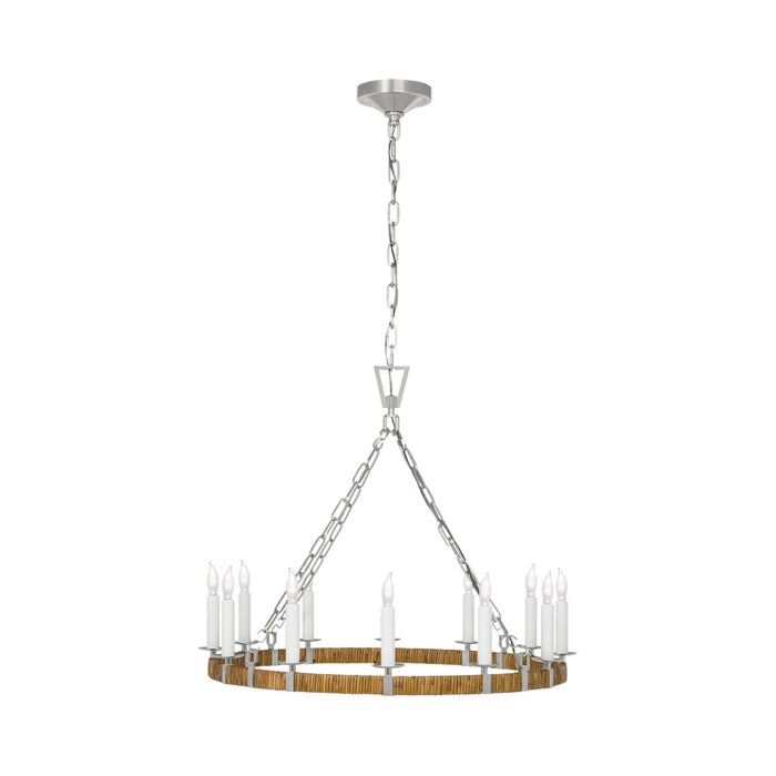 Darlana Rattan Wrapped Ringed LED  Chandelier in Polished Nickel and Natural Rattan (Medium).