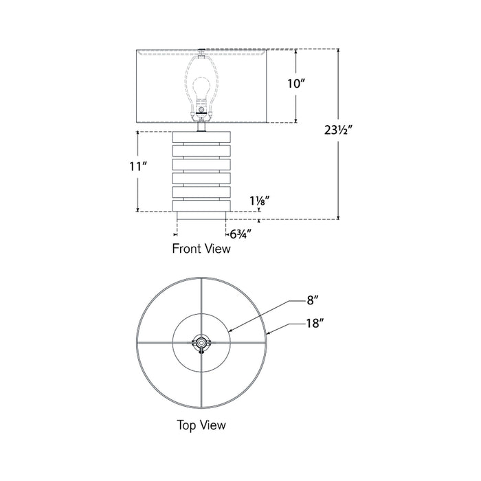 Diski Table Lamp - line drawing.