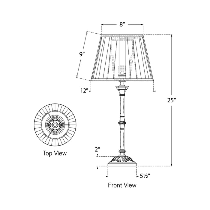 Doris Table Lamp - line drawing.