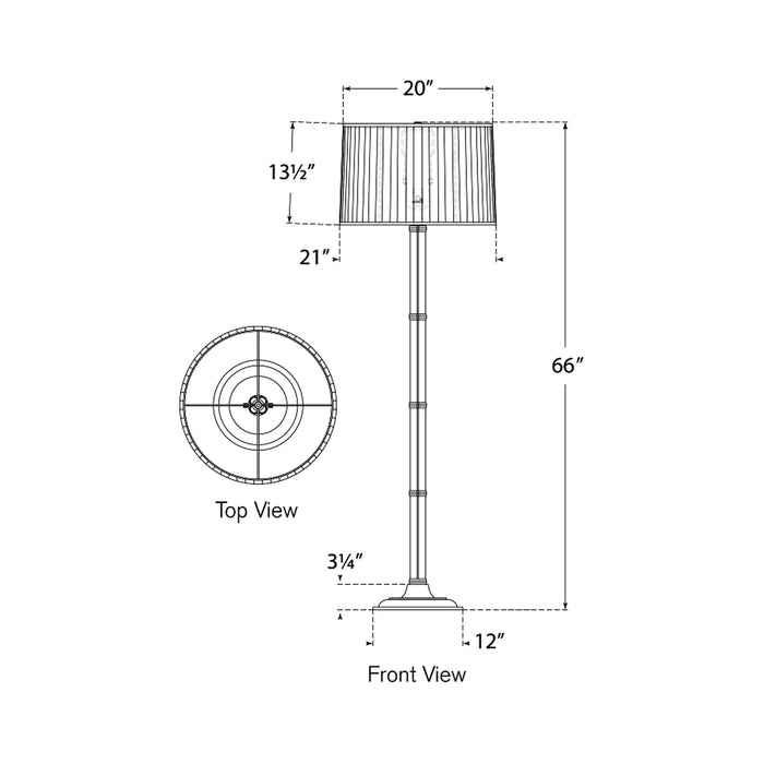 Downing Floor Lamp - line drawing.