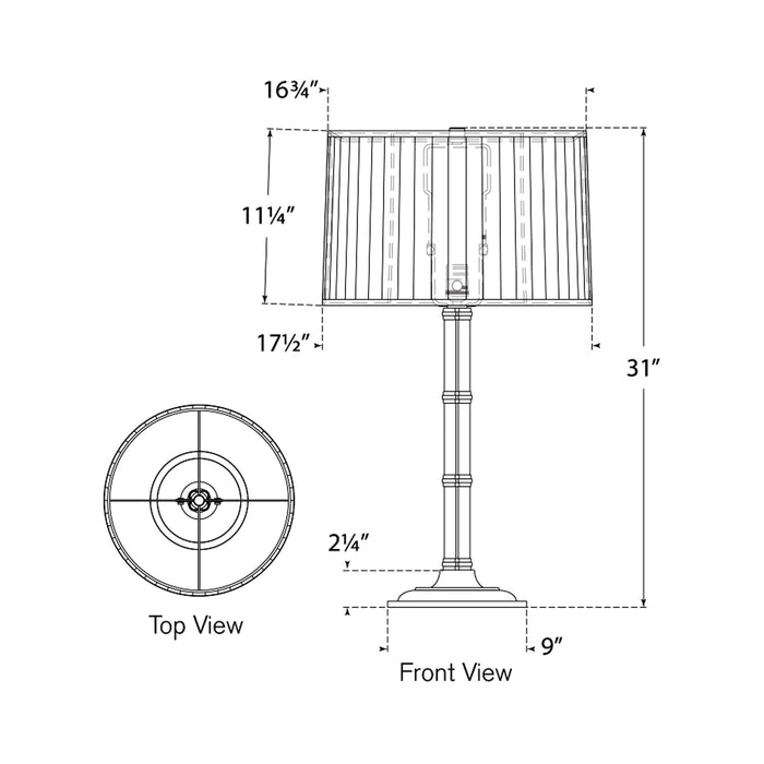 Downing Table Lamp - line drawing.