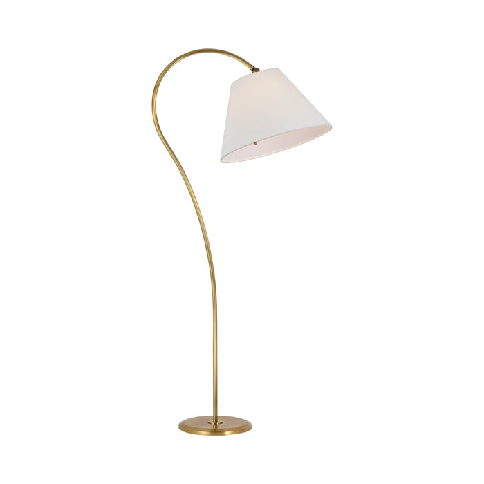 Dume Floor Lamp in Hand-Rubbed Antique Brass (Linen).