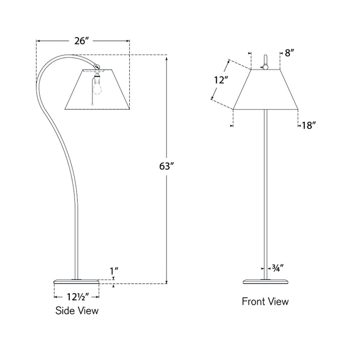 Dume Floor Lamp - line drawing.