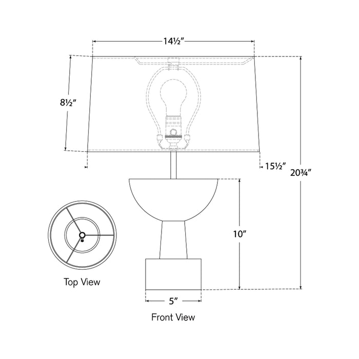 Eadan Table Lamp - line drawing.