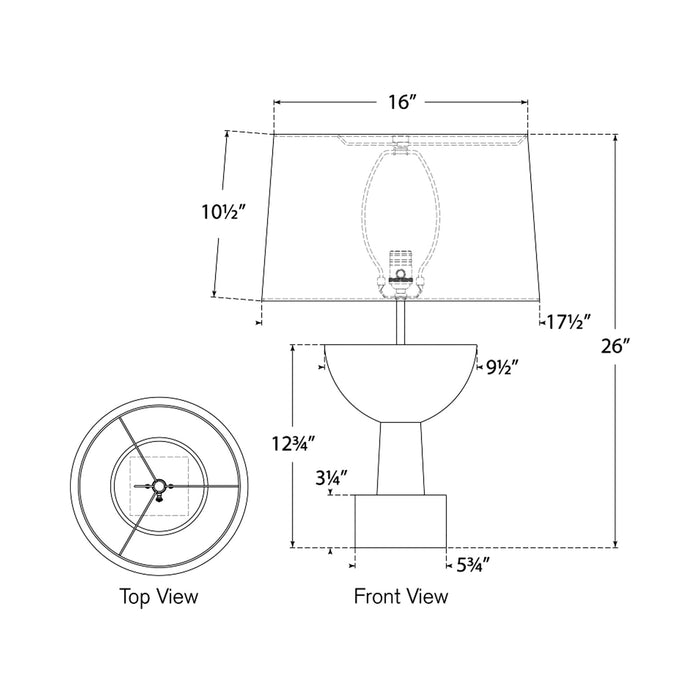 Eadan Table Lamp - line drawing.