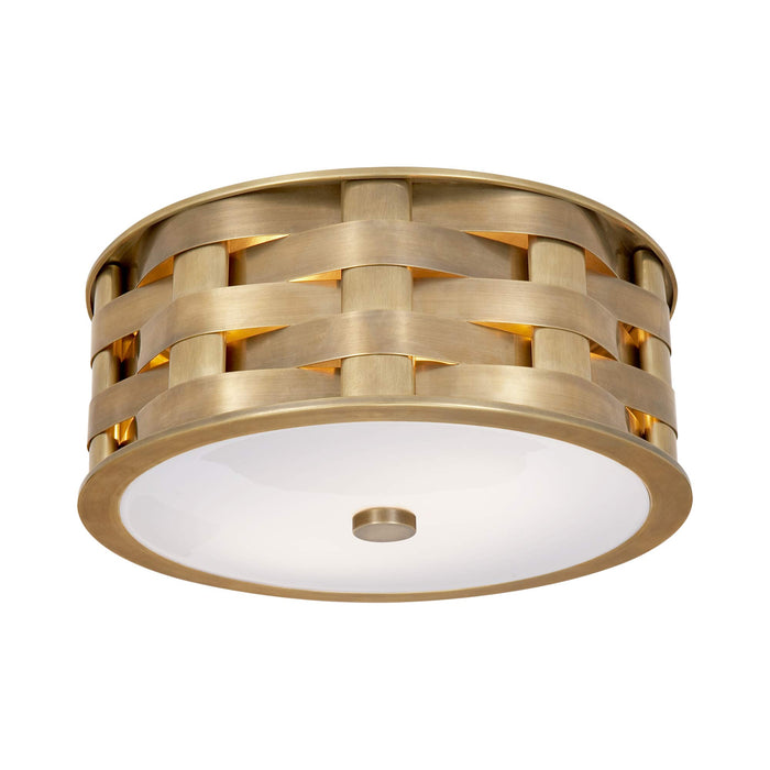 Ella Flush Mount Ceiling Light in Natural Brass.