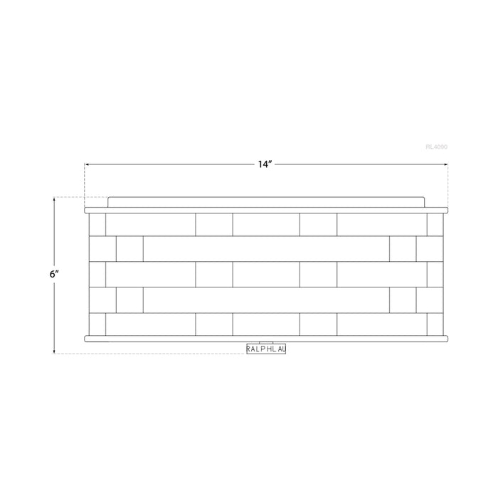 Ella Flush Mount Ceiling Light - line drawing.