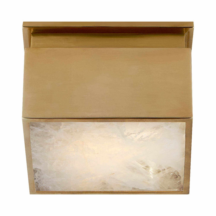 Ellis LED Flush Mount Ceiling Light in Natural Brass.