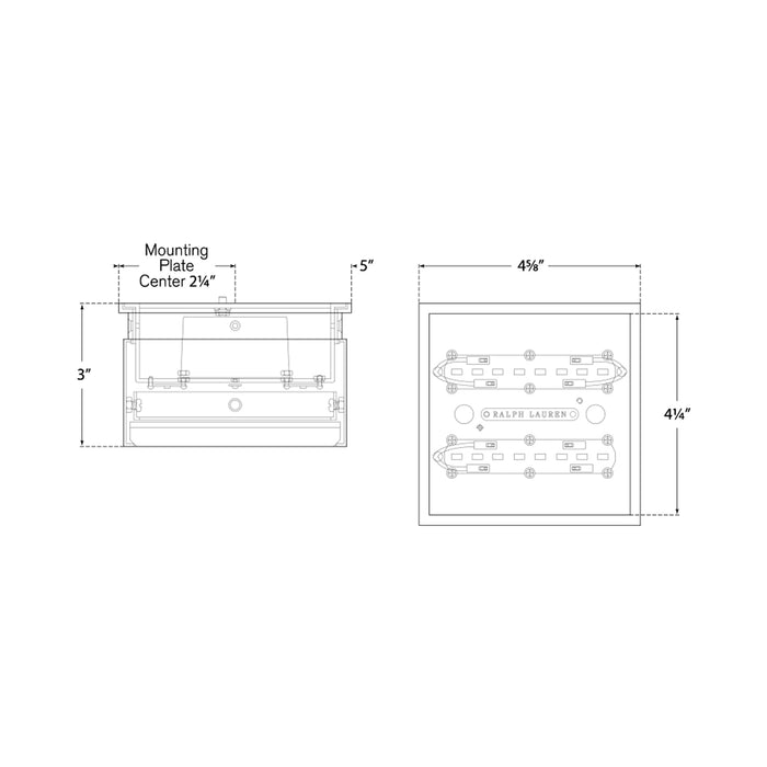 Ellis LED Flush Mount Ceiling Light - line drawing.