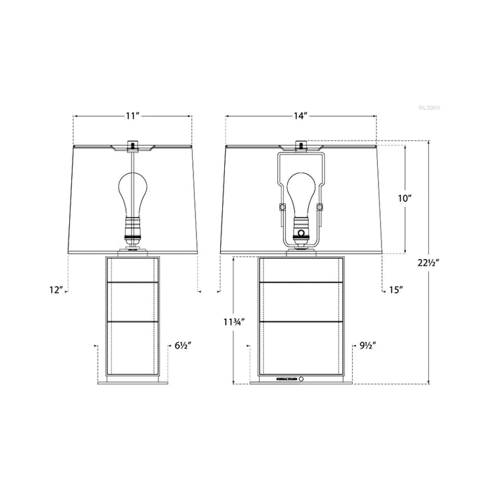 Ellis Table Lamp - line drawing.